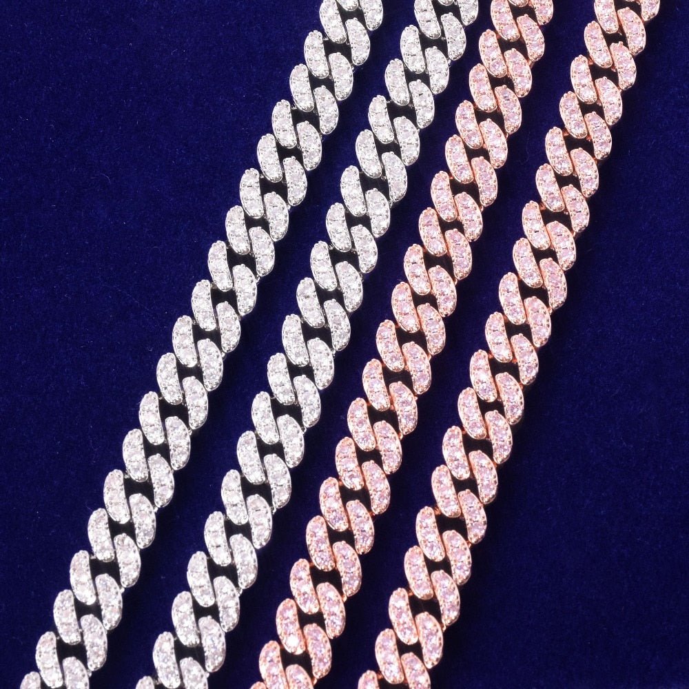10mm Gold Color Miami Cuban Link Bracelet Bling Women Jewelry AAAA Zircon Charm Hip Hop Chain-0