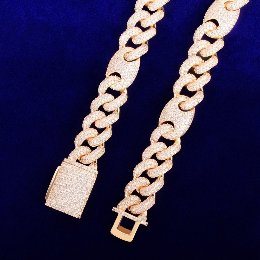 18mm Miami Cuban Chain Men's Hip Hop Necklace Link Solid Back Copper Full Zircon Fashion Rock Jewelry-1