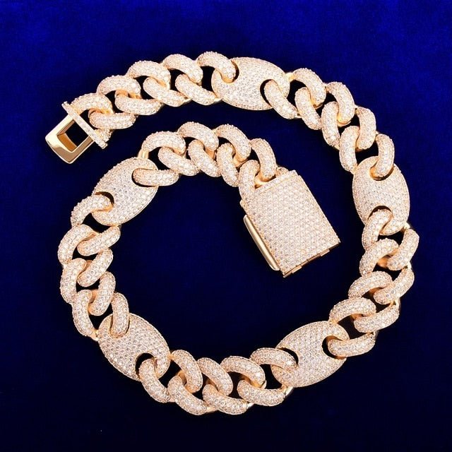 18mm Miami Cuban Chain Men's Hip Hop Necklace Link Solid Back Copper Full Zircon Fashion Rock Jewelry-5