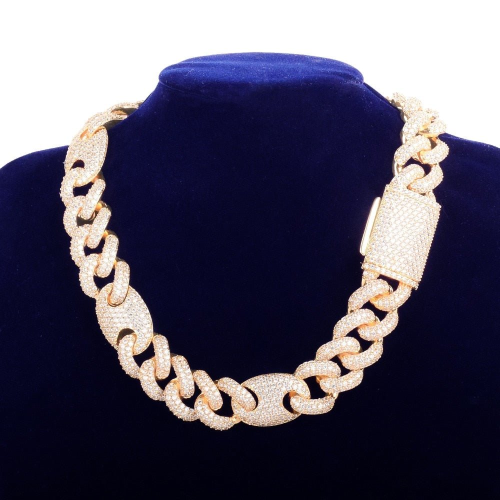 18mm Miami Cuban Chain Men's Hip Hop Necklace Link Solid Back Copper Full Zircon Fashion Rock Jewelry-2