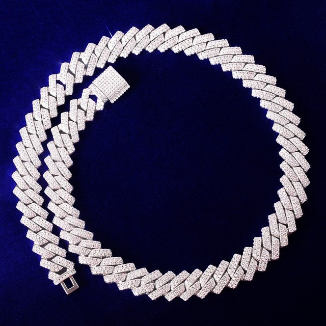 Solid 14mm Miami Cuban Choker Square Link Necklace Gold Color Iced Out Cubic Zirconia Rock Hip hop Style Men's Jewelry-1