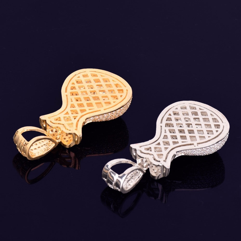 Men's Dollar bag Pendant Necklace Tennis Chain Cuban chain Gold Color Bling Cubic Zircon Hip hop Rock Jewelry-1